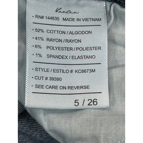 KanCan Jeans Womens 5/26‎ Blue Denim Mid-Rise Skinny Dark Wash Button Fly - Picture 4 of 8